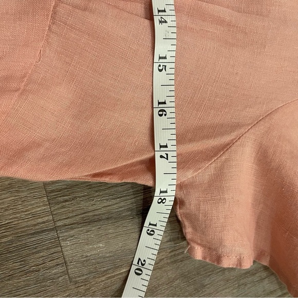 Grae Cove Adelita Midi Dress Sz Small Pink Linen Babydoll Ruffle Soft Feminine - Picture 6 of 10